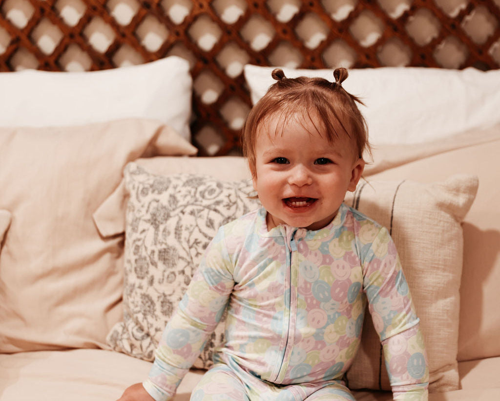 Pastels & Smiley Faces Footie