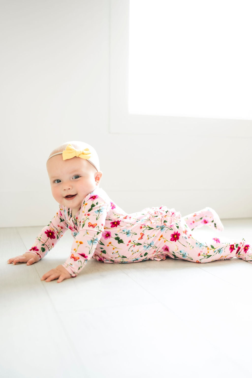 Flower Power Bootie Ruffle Footie