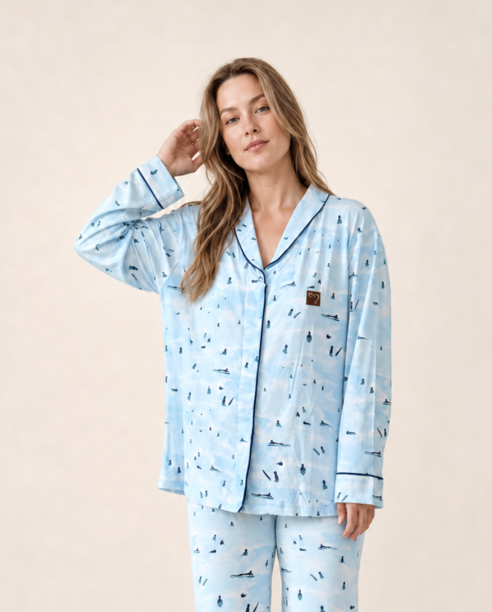 Bashful Baby Ocean Nursing PJ Top