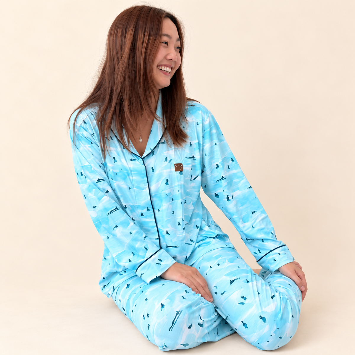 Bashful Baby Ocean Mom PJ Top