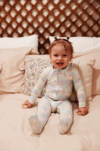 Pastels & Smiley Faces Footie