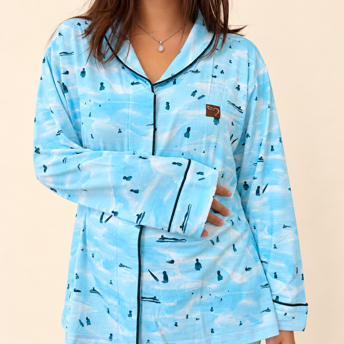 Bashful Baby Ocean Mom PJ Top