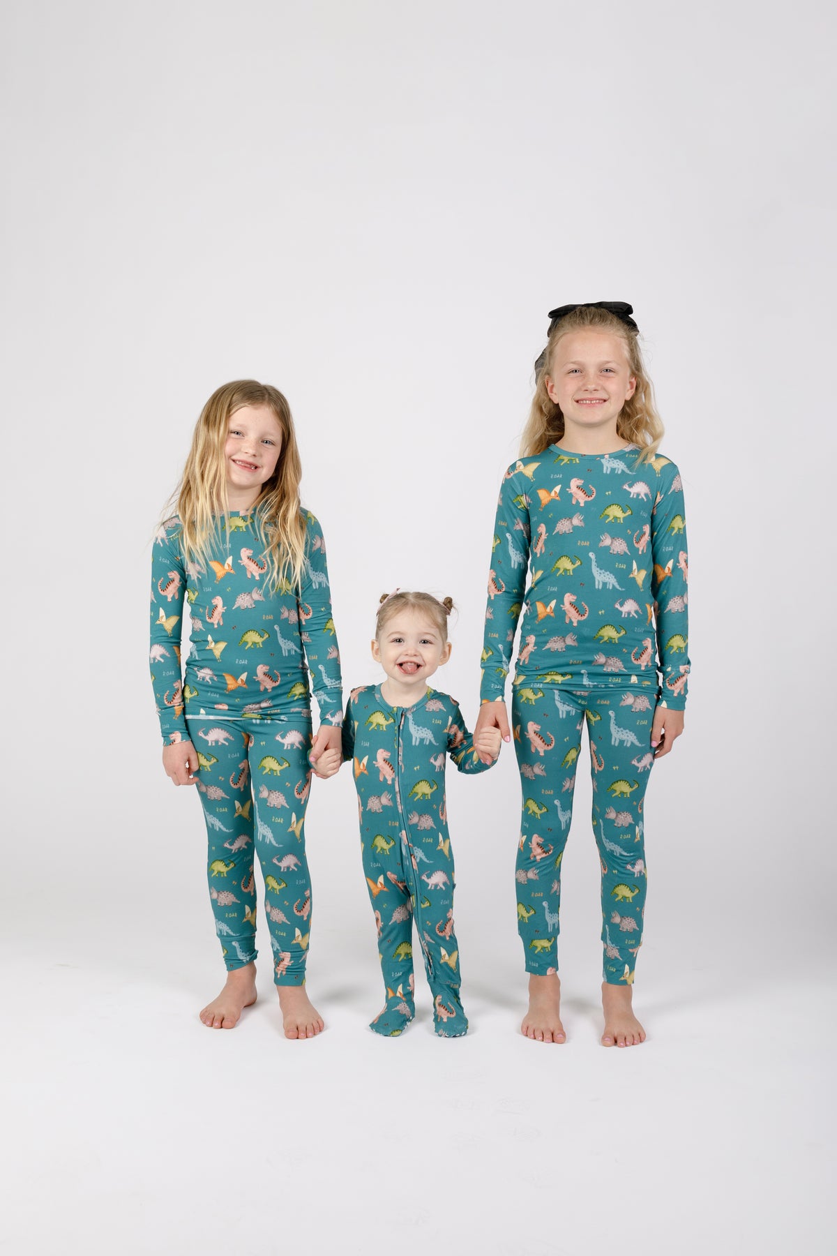 Siblings all in our Dino Print Set